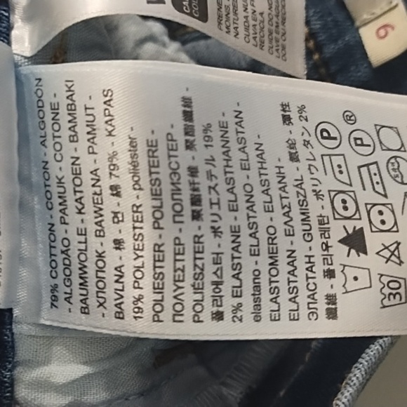 Classic Wide Leg Crop Stretch Levi's Waterless Blue Jeans Soft 6 - Picture 9 of 11